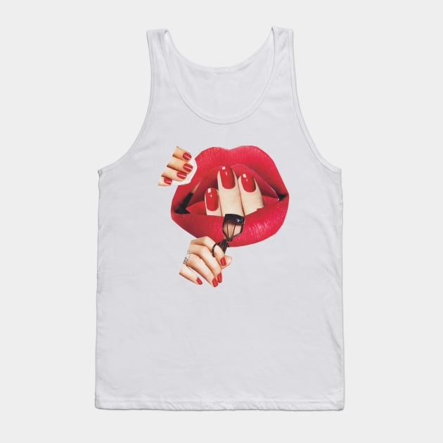 Make Up Rouge Tank Top by Luca Mainini